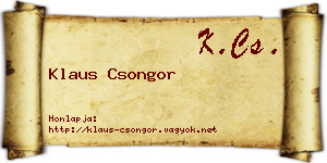 Klaus Csongor névjegykártya